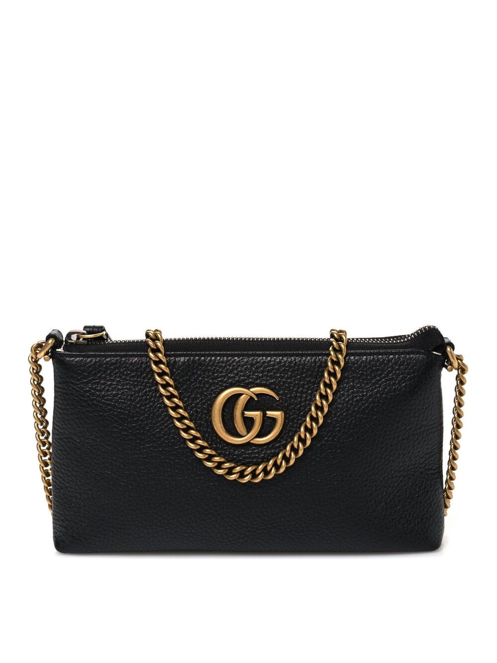 Gucci Pebbled Calfskin Gg Marmont Zip #330124G82B